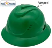 MSA Full Brim C1 Vented Hard hat with 4 pt Ratchet Suspension - Green
