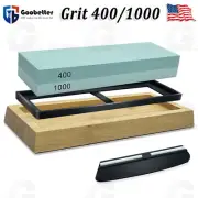 Knife Sharpening Stone Includes 2 Side Grit 400/1000 Whetstone for Kitchen Knive