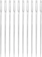 sourcing map 50Pcs Large Eye Needles, 2.2" 1.25mm High Carbon Iron Embroidery Thread Needle Sewing Big Eye Needle Knitting Needles for Hand Sewing Art Crafts, Silver