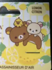 Rilakuma Air Fresheners Lemon Citron San X Bears Elastic Hanger For Car, Closet
