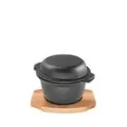 Pyrolux Pyrocast Garlic Pot Wooden Base With Maple Tray 11.8cm