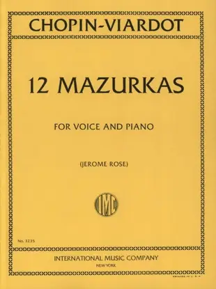 【599免運費】Frédéric Chopin - 12 Mazurkas(Voice, piano)IMC3235