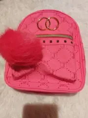 NWT Justice Girls Bright Pink Mini Backpack Purse