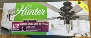 Hunter Lincoln 52” Natural Iron LED Indoor Downrod/Flush Mount Ceiling Fan 53407