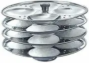 Saleberate 4-Tier Non-Stick Stainless Steel idli Maker, idli Plates for 16 Perfect idlis in Your Pressure Cooker.(4 Layer)