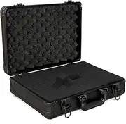 ITHWIU 15 Inch Aluminum Carrying Case 15 X 11 X 4.3 Inch Ideal for Microphone & Camera Gear Transportation, DJ Mixer Case with Customizable Pre-Diced Foam, Black