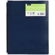 J.Burrows Recycled Refillable Display Book 40 Pockets Navy