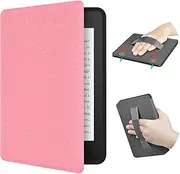 ERUNTO Case for 7-inch 12th Kindle Paperwhite, Signature Edition and Kindle Colorsoft. TPU Cover with Cloth Texture and Hand Belt, Double-Sided Magnetic Shell with Wake-up/Sleep Function(Pink)