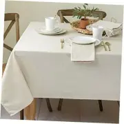 Cameron Textured Fabric Table Cloth, for Everyday 60" x 120" Rectangular Flax