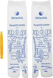 1 Set Reflexology Socks with Acupressure Pen with Gua Sha End, Foot Pain R elief