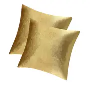 Luxury Velvet Pillow Covers, Super Soft Decorative Square Throw Pillow Covers, Cushion Covers for Sofa Couch Bedroom Car Decor, 18 x 18", Gold, 2PCS