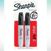 (2) Sharpie Chisel Tip Permanent Markers Black 38262 Broad Large