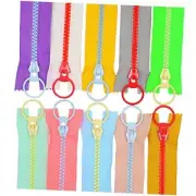 10PCS 10 Inch (25CM) #5 Plastic Zippers with Lifting Ring Pull Close 10" 10pcs