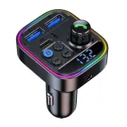 Wireless Bluetooth 5.3 FM Transmitter Mp3 Aux Adapter Dual USB Charger Car Kit