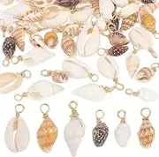 [PH PandaHall] Shell Pendants Spiral Seashells Craft Charms Cowrie Sea Shells Pendant Natural Shell Charms Conch Shells with Loop Bail