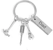 [YALLNASL] Dad Father Gifts Keychain from Daughter Son Fathers Day Birthday Gifts for Father Dad Funny Screwdriver Wrench Hammer Keychains for Dad Daddy Christmas Presents Keyrings