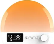 Sleep Wake-up Light, Light Therapy Lamp Full Spectrum with Time Display, 5 Levels of Dimming and 6 Levels of Timing, 6000LUX Light Intensity, for Home Office Improve Mood
