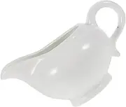 SECFOU Sauce Cup Latte Art Ceramic Gravy Boat Restaurant Condiment Bowl Dripless Sauce Dispenser for Western Dishes