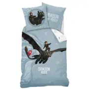 Dreamworks Dragon Rider How To Train Your Dragon Cotton Quilt Cover Set - Sin...