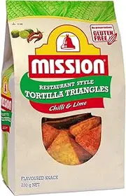 Mission Restaurant Style Tortilla Triangles, Chilli & Lime Corn Chips, 230g