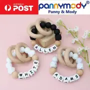 Silicone Keepsake Rattle Personalised Name, Chewable Rattle Teether Toy for Boys