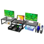 Monitor Stand Riser, Adjustable Angle Computer Desk Organizer with Drawer Sto...