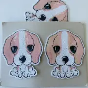 2 Pieces Sequined Embroidered Dog Appliques/Patches for Sewing/Crafts