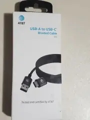AT&T Charge Sync USB-A to USB-C Braided Cable 4' 4591L