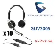 10-Pack Bundle Grandstream GUV3005 USB Corded Dual Headset HD Noise Canceling