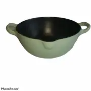 Portmeirion 2qt Cast Iron Enamel Pot 2 Handle Seafoam Green Cookware
