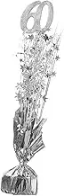 60th Birthday Decorations 60th Birthday Spray Centerpiece 60th Anniversary Centerpiece Metallic Plastic Party Table Sign Silver Birthday Party Centerpieces for Table Decorations