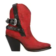 Corral Boots Star Studded Pointed Toe Cowboy Booties Womens Red Casual Boots Z53