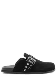 Alohas Halia Buckled Suede Sliders - Black - 41 (IT41/ UK8) 41 (IT41/ UK8)