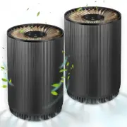 2-Pack Air Purifiers H13 HEPA Filter for Home 690ft² Smoke Pet Dander Black
