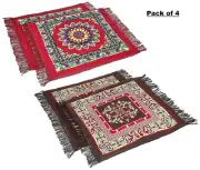 Polyester Prayer Mat Mandala Magic ‎Prayer Rug 950 GSM (55L x 55W) Cm Set of 4