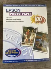 Epson Photo Paper 8.5x11 Glossy Finish Ink Jet Printer 100 Sheets #41864 NEW