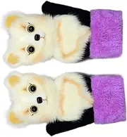 [TEMPNAP] 1pair Portable Cat Gloves for Comfortable Wear-resistant Outdoor Mittens Thick Warm Lining for Boys and Girls Adults for Skiing Snowboarding Daily Use