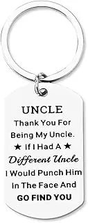 [yaozeio] Father Day Gift Keychain for Uncle Christmas Birthday Gift from Niece Nephew Uncles Gift Keychain for Men He Him Thank You for Being My Uncle Keychians