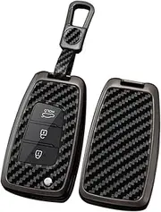 TECART Folding Car Key Case Zinc Alloy Key Fob Cover Fit For Hyundai Elantra Solaris i30 i35 i40 ix35 Sonata Tucson Verna Celesta Accent Kona Genesis Azera 3/4 Buttons Replacement Key Shell