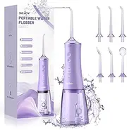 Sejoy Water Dental Flosser Pick for Teeth, 280ML Portable Oral Irrigator, Rechargeable Travel Irrigation Cleaner, Professional Electric Flossing Cleaning Picks for Teeth Cleaning,IPX7 Waterproof