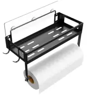 ESOW Paper Towel Holder with Shelf Storage 2-in-1 Wall Mounted Paper Towel Ro...