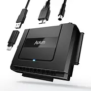 Alxum IDE to SATA Adapter Cable, IDE to USB External Hard Drive Reader for 2.5/3.5 inch IDE HDD and SATA III HDD/SSD, with USB C Cable with USB A Adapter and 12V/2A Power Supply