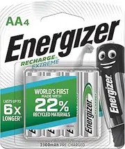 Energizer Recharge Extreme AA Rechargeable Batteries - 4 Pack