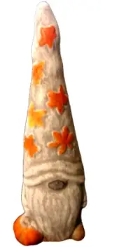 Latex gnome mold plaster concrete cement elf nature leaves mould 13"H x 4.5"W