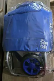 dbest products Trolley Dolly Blue Foldable Shopping cart for Groceries with W...