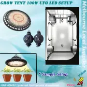 Hydroponic 80x80x160cm Grow Tent Setup Full Spectrum UFO 100W LED Grow Light kit