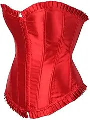 [OFFSUM] Women's Sexy Corset - Satin Solid Color Ruffles Bustier Large Size Strapless Backless Bridal Lingerie Summer Adjustable Party Wedding Top