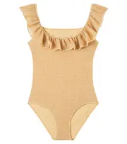 [Oseree Kids] Oséree Kids OseMini Lumière ruffled swimsuit Y 10/12 gold