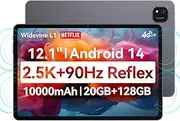 iPlay 60 Pad Pro 12.1 Inch Tablet: 2560x1600, 90Hz, PC Mode, Face Detection, Android 14, 10000mAh, 33W Fast Charging, Widevine L1, 4 Speakers, 8MP + 16MP, 20GB+128GB+1TB