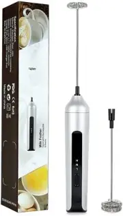 Handheld Milk Frother Electric Whisk Built-in Rechargeable Battery with 3 Speeds